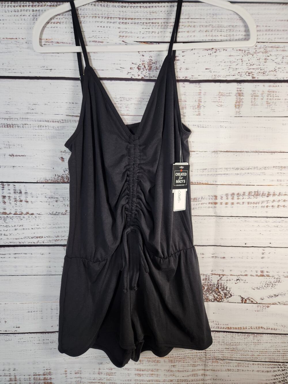 Salt + Cove Black V-neck front cinch sleeveless romper size XS Juniors
